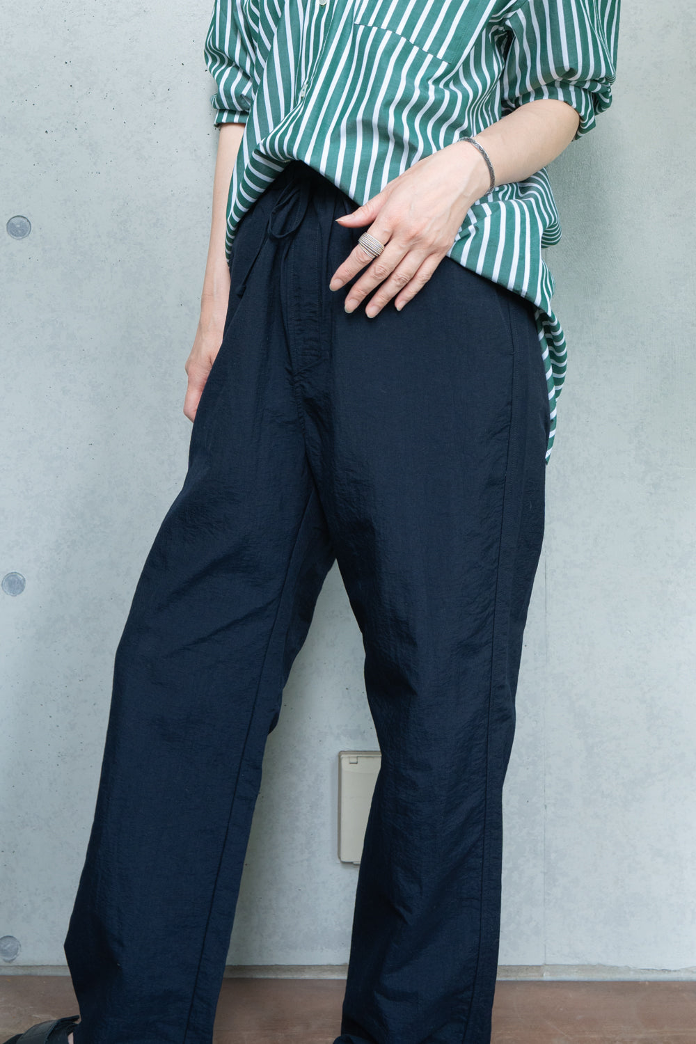 his pants-navy blue