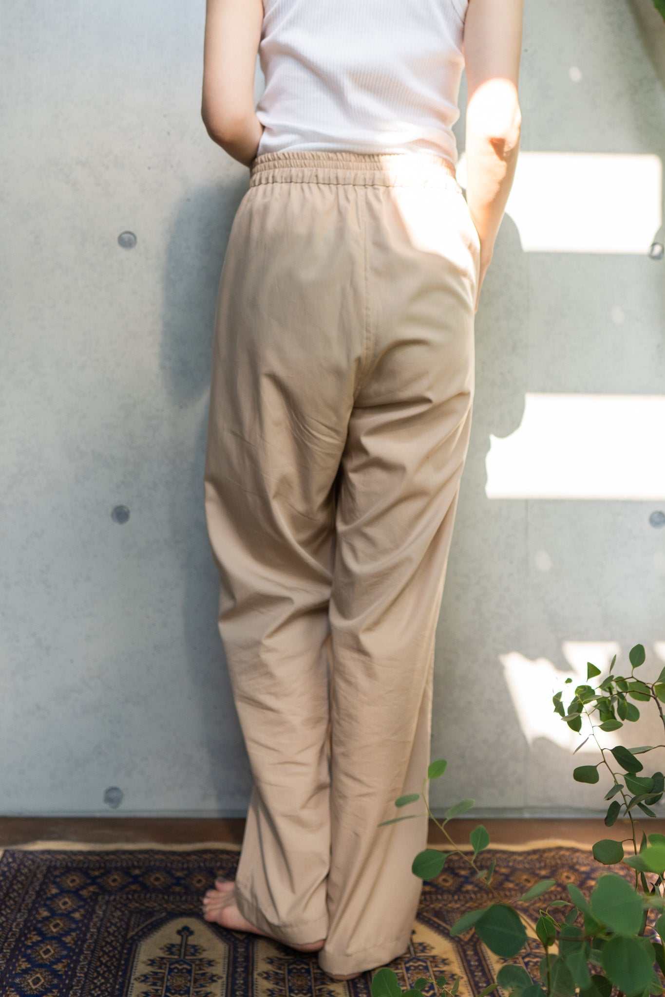 his pants-beige