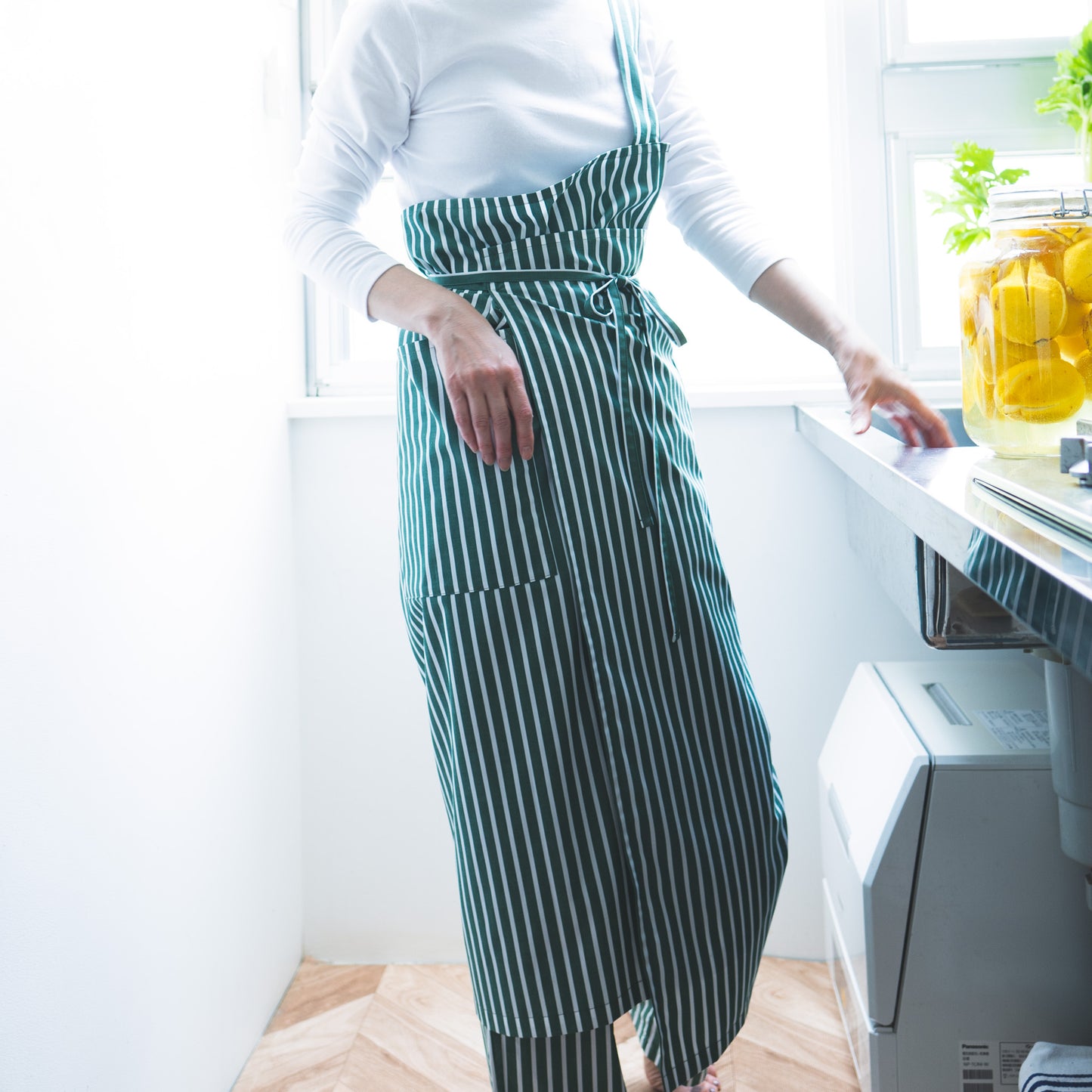one mile apron Ⅱ-green stripe