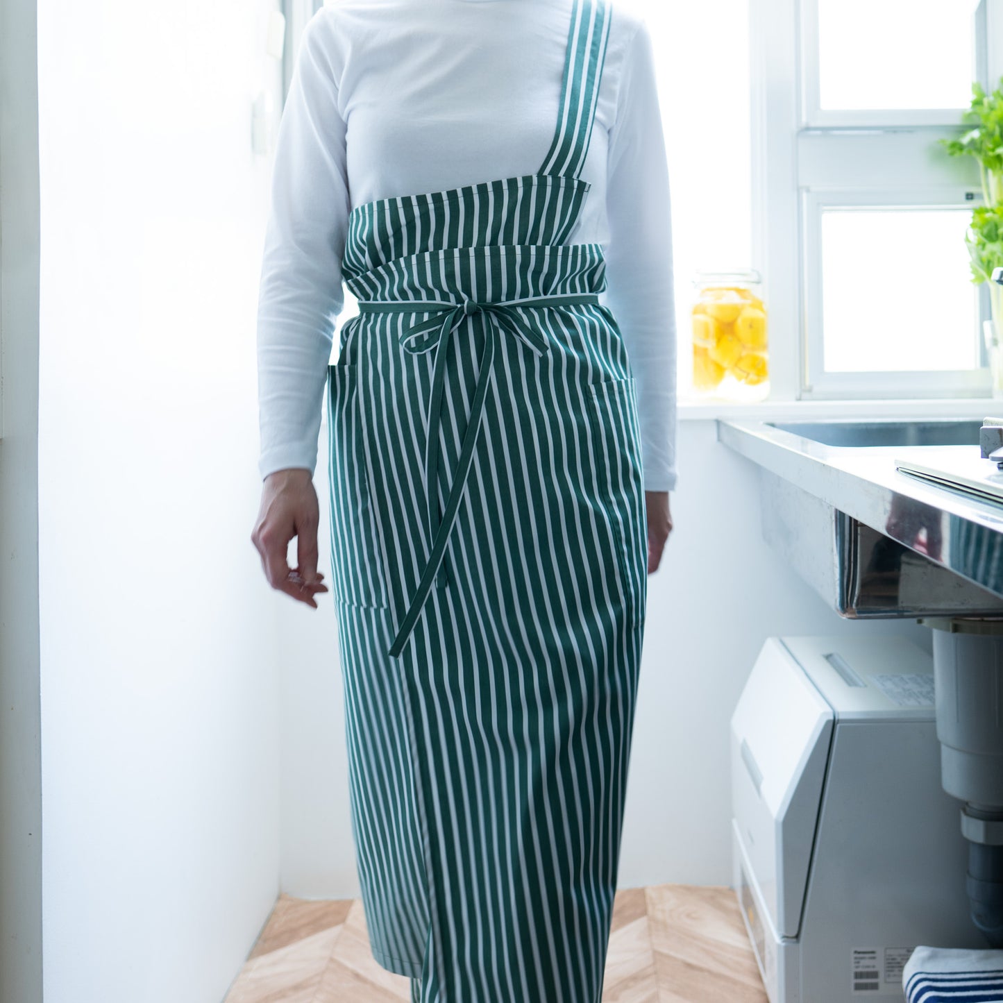 one mile apron Ⅱ-green stripe