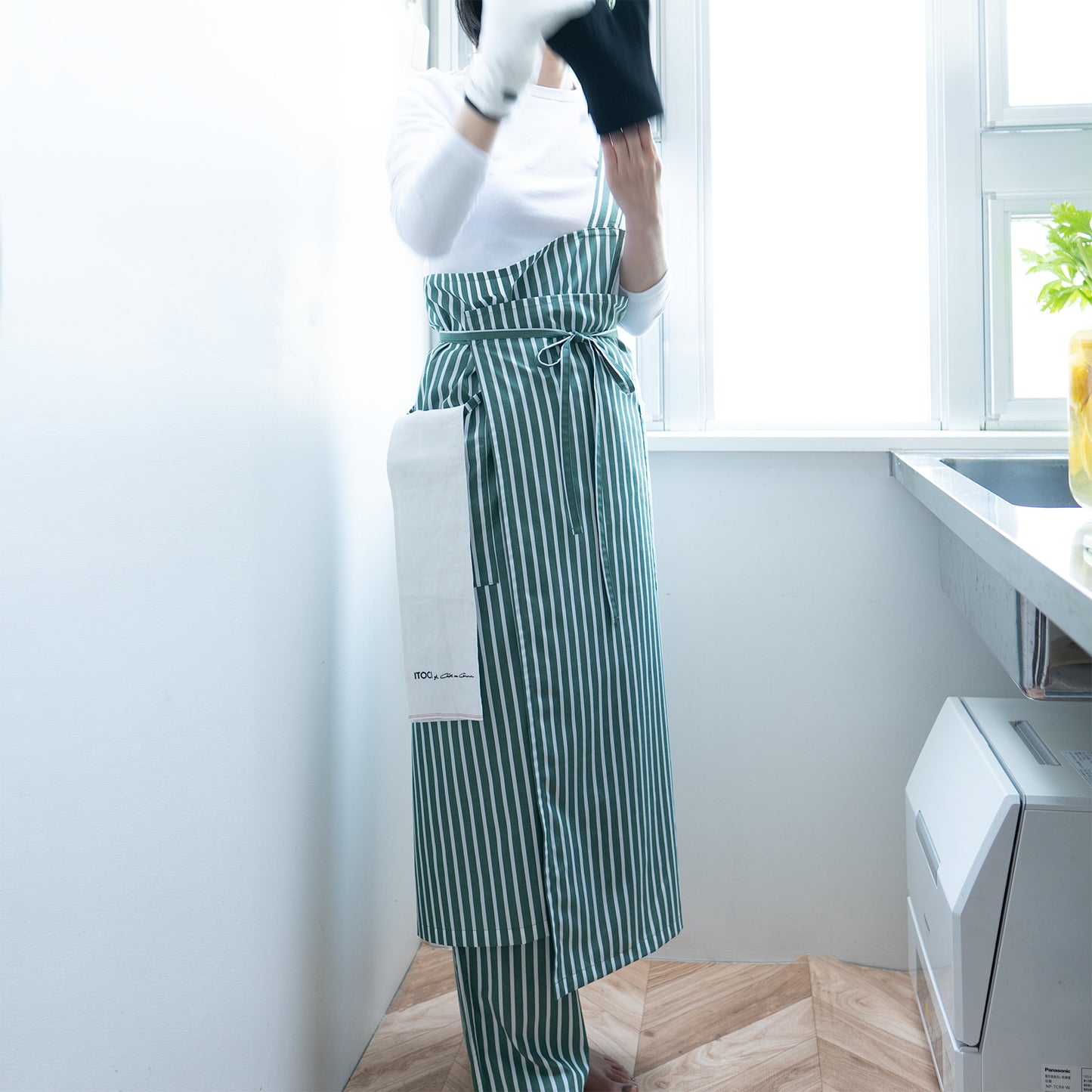 one mile apron Ⅱ-green stripe