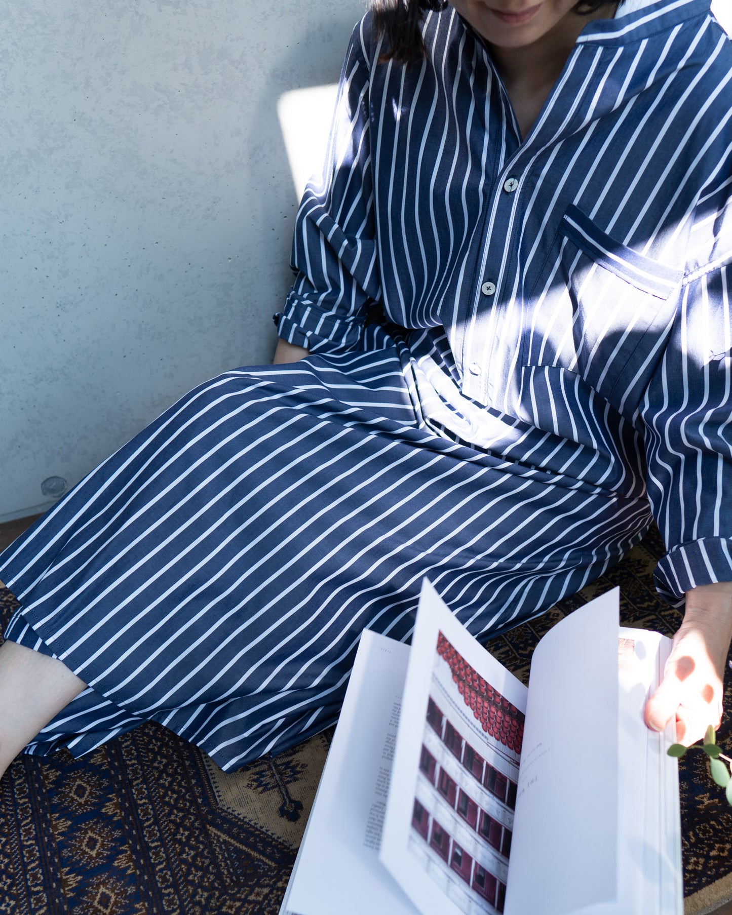 【期間限定20%OFF】hers dress- navy stripe
