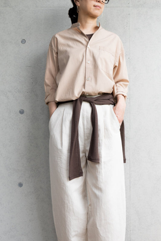 his shirt-beige