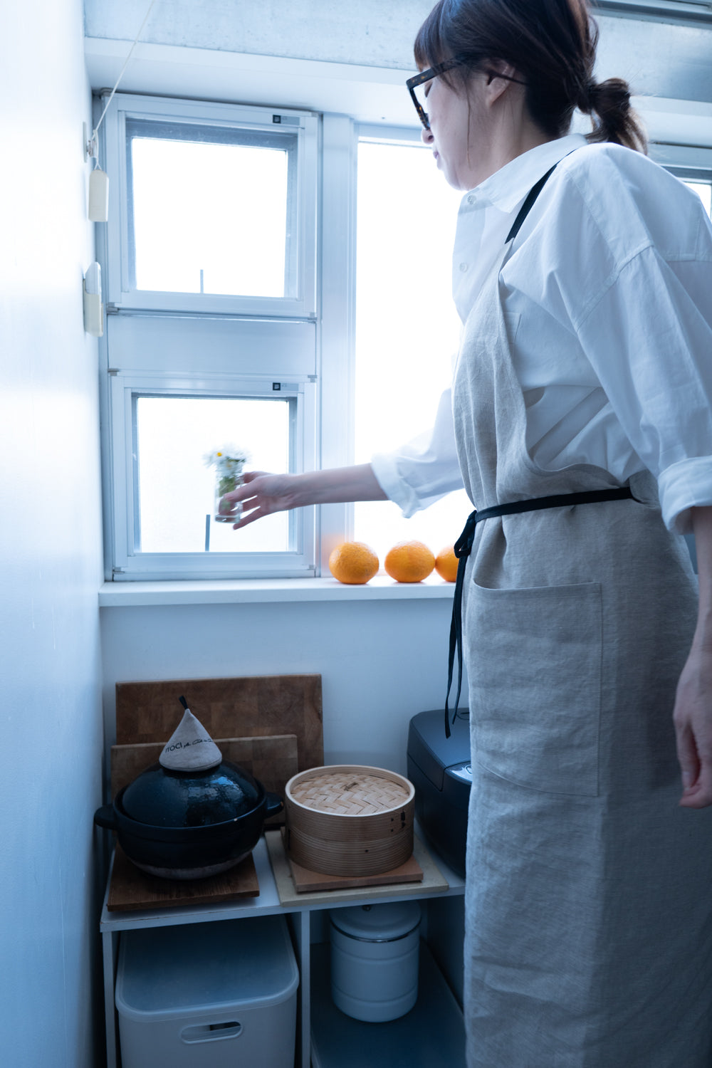 one mile apron-linen ecru