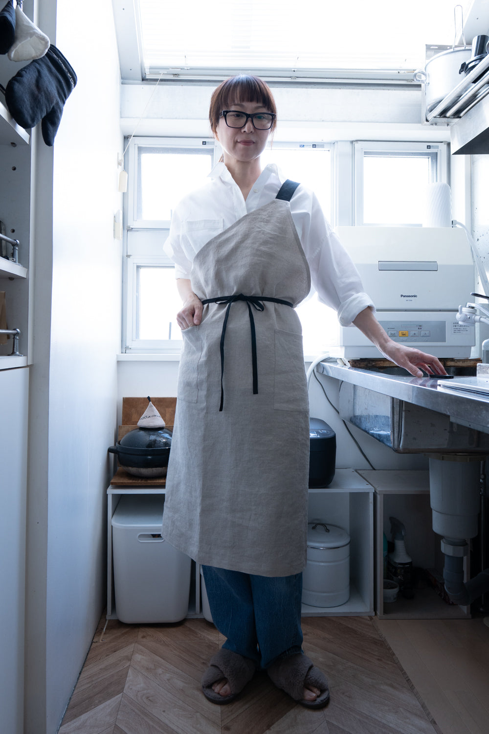 one mile apron-linen ecru