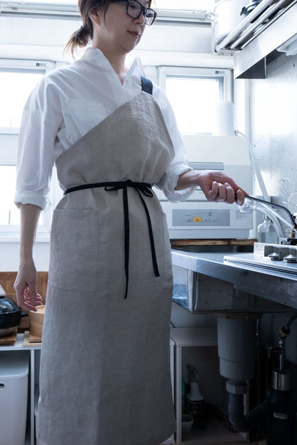 one mile apron-linen ecru