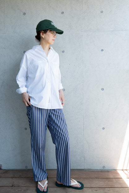 his pants-navy stripe