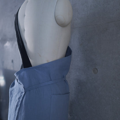 one mile apron-linen blue