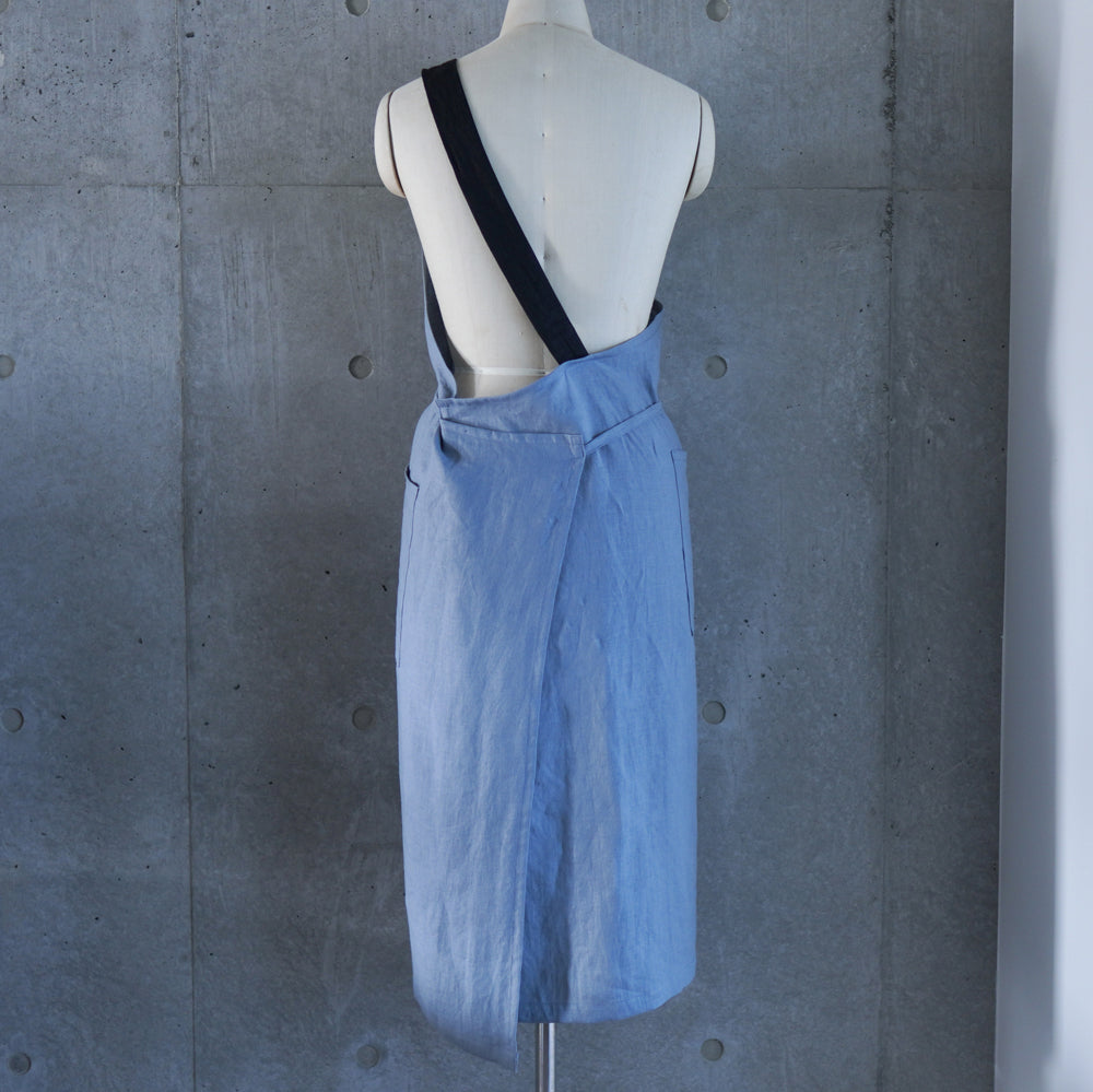 one mile apron-linen blue