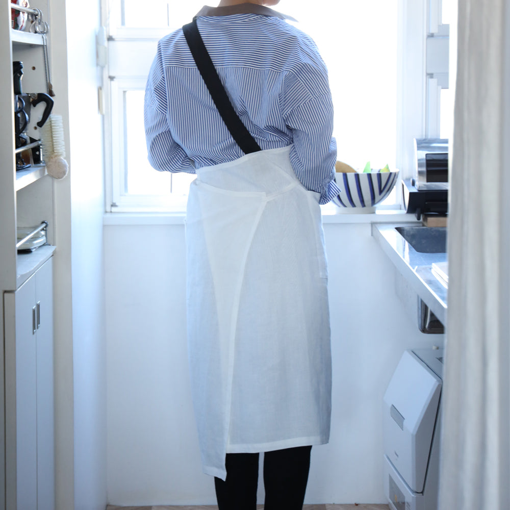 one mile apron-linen white