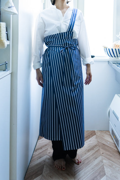 one mile apron Ⅱ-blue stripe