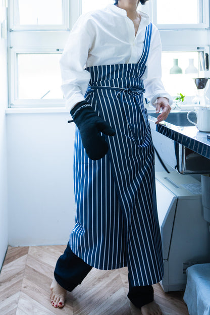 one mile apron Ⅱ-blue stripe