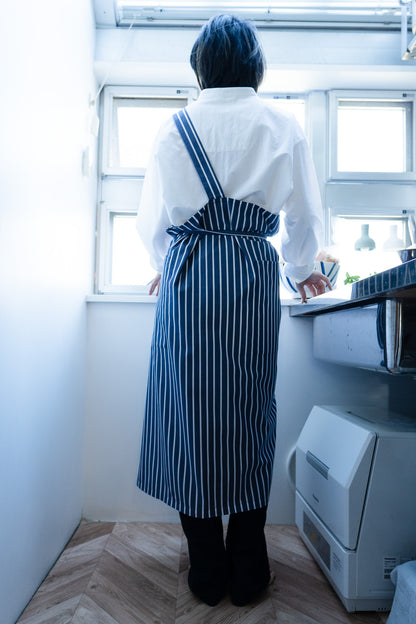 one mile apron Ⅱ-blue stripe