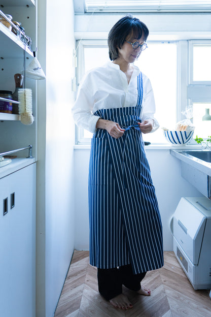 one mile apron Ⅱ-blue stripe