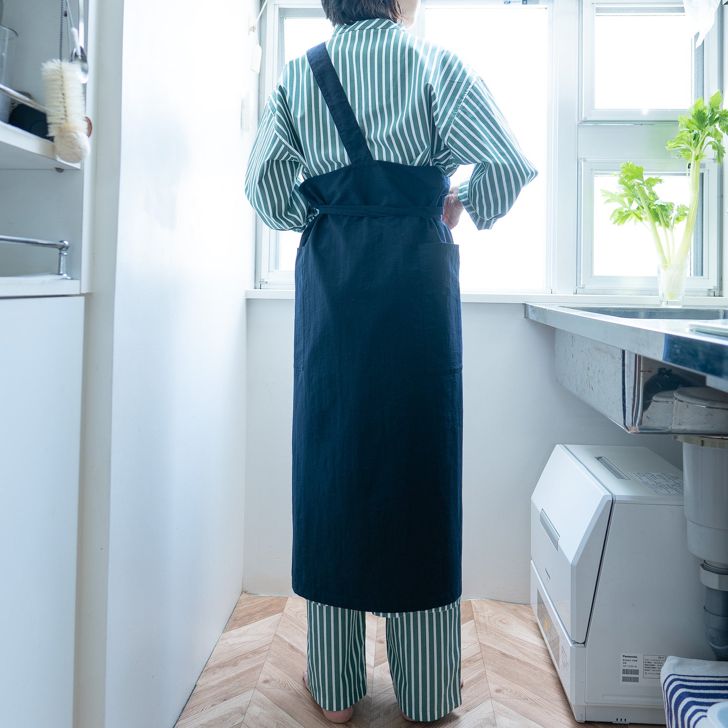 one mile apron Ⅱ-navy blue