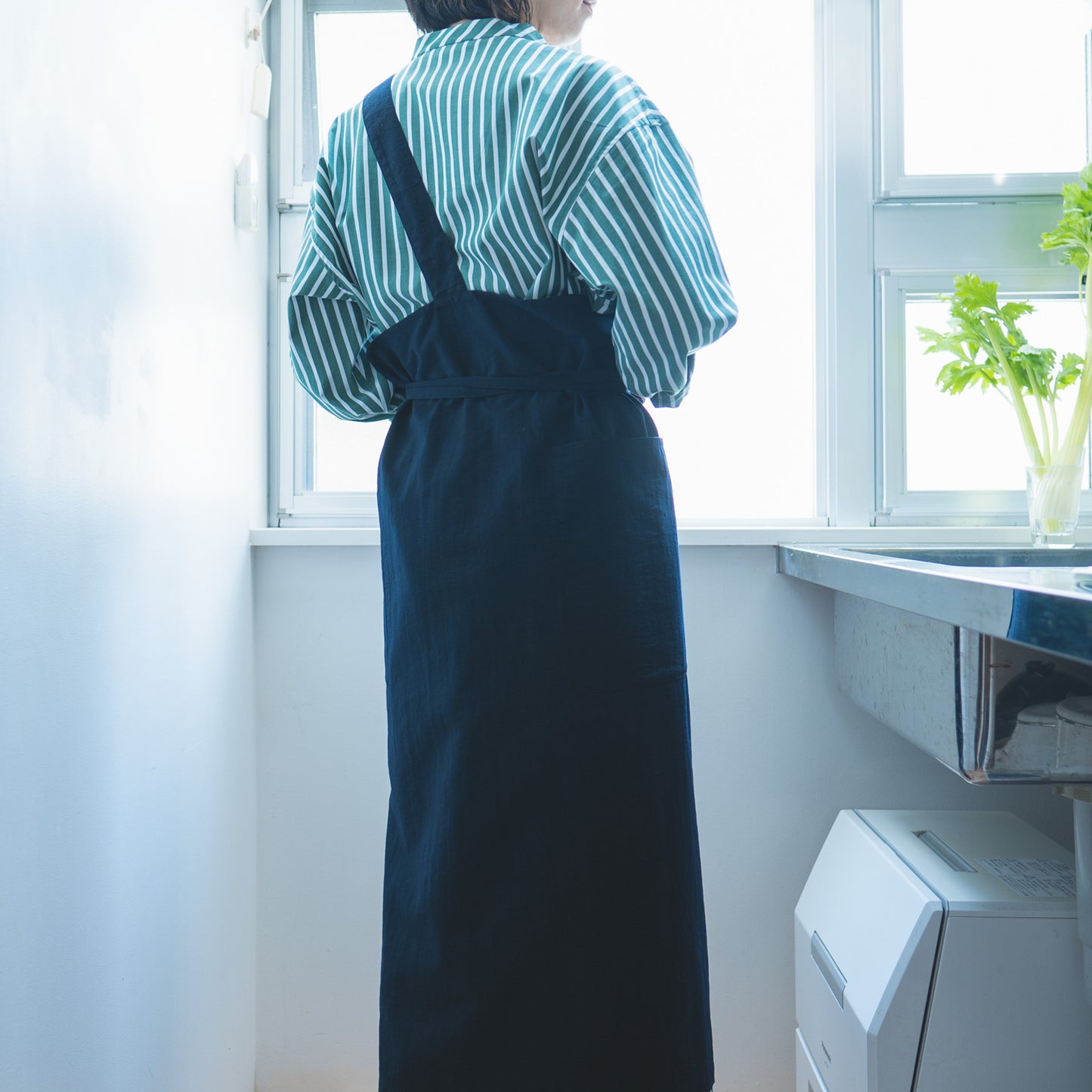 one mile apron Ⅱ-navy blue