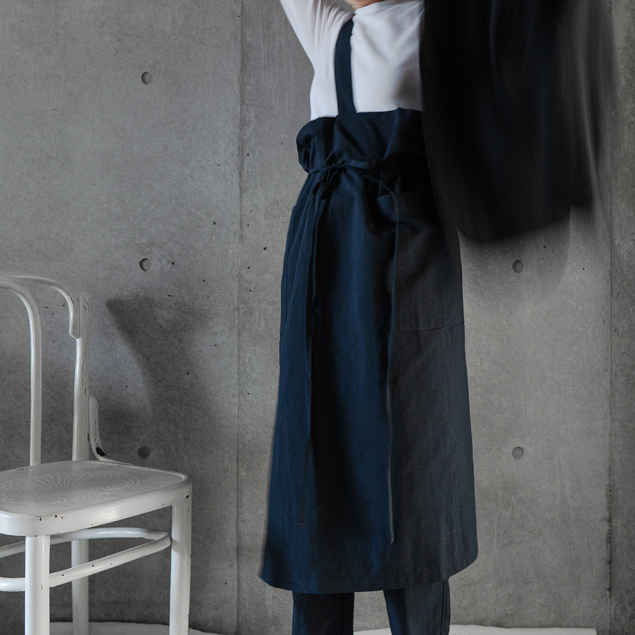 one mile apron Ⅱ-navy blue