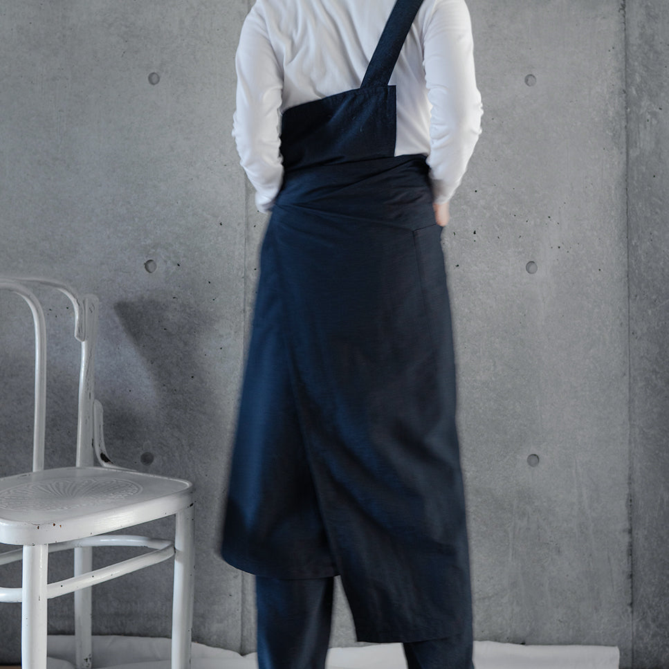 one mile apron Ⅱ-navy blue