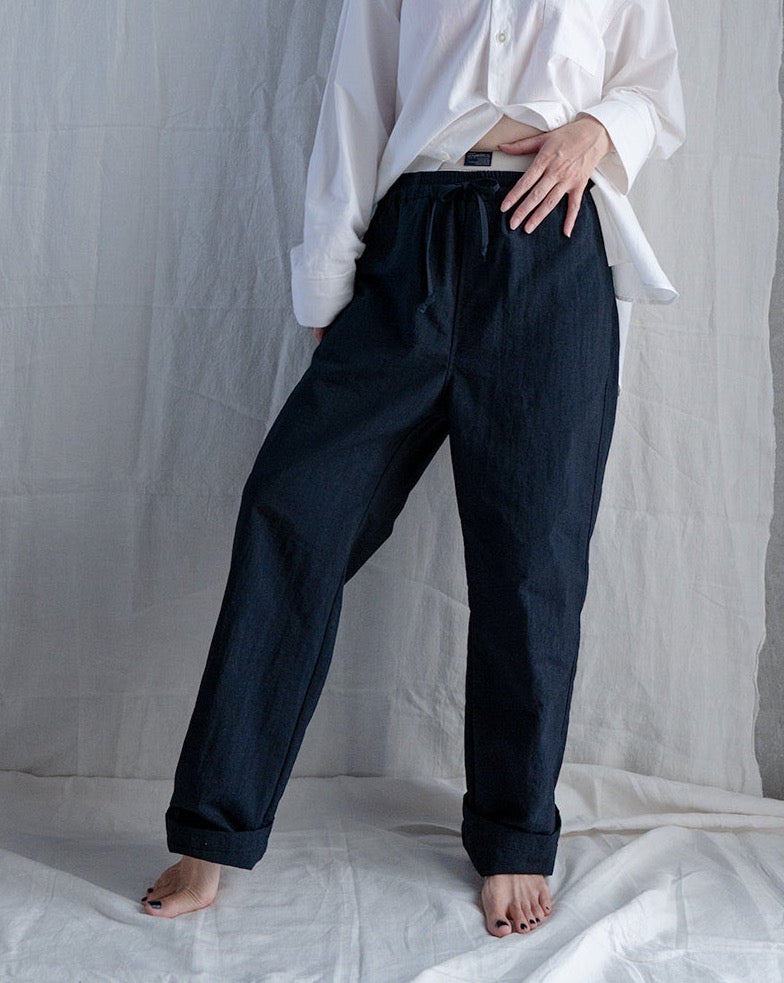 his pants-navy blue